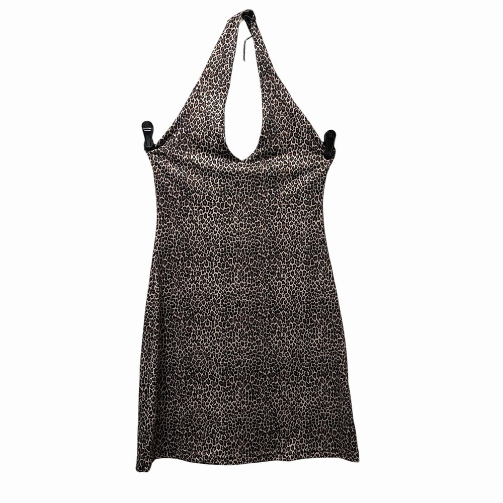 Vintage Hairspray Dress Halter Animal Cheetah Print Mini Medium Stretchy Bodycon
